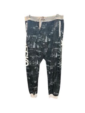 Ecko Function Jogger Pants 3XL Black White Cityscape Print